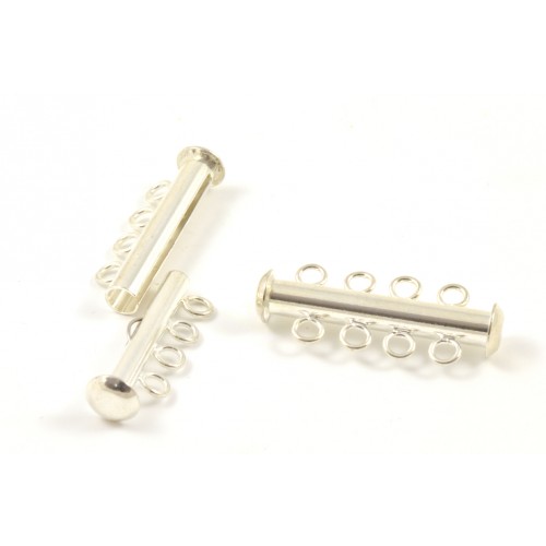4 ROWS SLIDING SILVER PLATED CLASP 